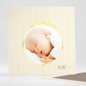 Faire-part de naissance Medaillon drape simple*Faire-part Elégant Clearance