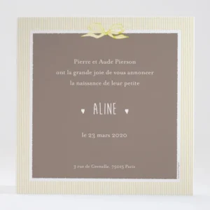 Faire-part de naissance Medaillon drape simple*Faire-part Elégant Clearance