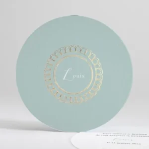 Faire-part de naissance Medaillon tout doux rond*Faire-part Elégant Outlet