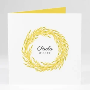 Faire-part de naissance Medaillon vegetal*Faire-part Elégant Online