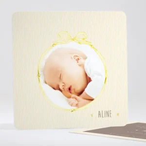 Faire-part de naissance Medaillon drape simple*Faire-part Elégant Clearance