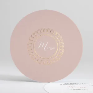 Faire-part de naissance Medaillon tout doux rond*Faire-part Elégant Outlet