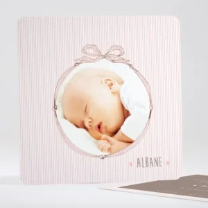 Faire-part de naissance Medaillon drape simple*Faire-part Elégant Clearance