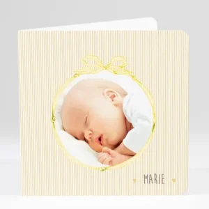 Faire-part de naissance Medaillon drape livret*Faire-part Elégant Hot