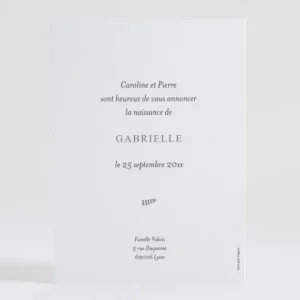 Faire-part de naissance Minimaliste*Faire-part Elégant Sale