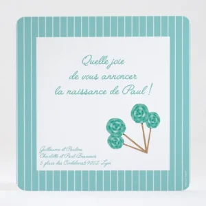 Faire-part de naissance Miam! Des sucettes*Faire-part Elégant New