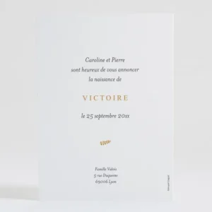 Faire-part de naissance Minimaliste*Faire-part Elégant Sale