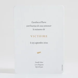Faire-part de naissance Minimaliste*Faire-part Elégant Sale