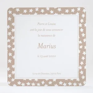 Faire-part de naissance Mon etoile*Faire-part Elégant Fashion