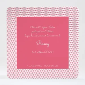 Faire-part de naissance Motif graphique photo*Faire-part Elégant Sale