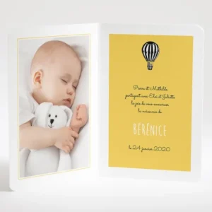 Faire-part de naissance Montgolfiere livret*Faire-part Elégant Online