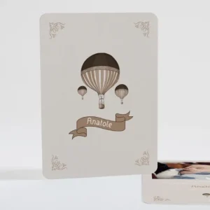 Faire-part de naissance Montgolfiere*Faire-part Elégant New