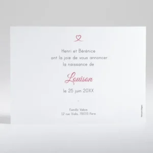 Faire-part de naissance Mon coeur en or paysage*Faire-part Elégant Online