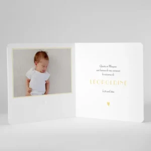 Faire-part de naissance Mon coeur photo*Faire-part Elégant Sale