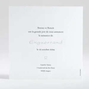 Faire-part de naissance Mon coeur en or*Faire-part Elégant Best