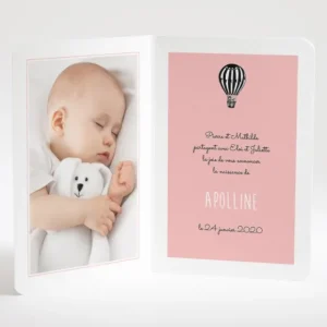 Faire-part de naissance Montgolfiere livret*Faire-part Elégant Online