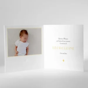Faire-part de naissance Mon coeur photo*Faire-part Elégant Sale