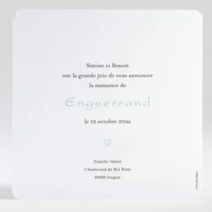 Faire-part de naissance Mon coeur en or*Faire-part Elégant Best