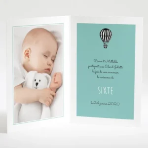 Faire-part de naissance Montgolfiere livret*Faire-part Elégant Online