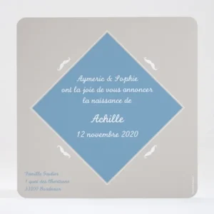 Faire-part de naissance Moustache et chapeau*Faire-part Elégant Clearance