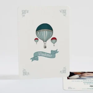 Faire-part de naissance Montgolfiere*Faire-part Elégant New