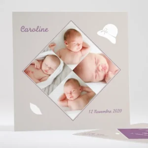 Faire-part de naissance Moustache et chapeau*Faire-part Elégant Clearance