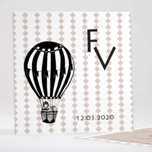 Faire-part de naissance Montgolfiere simple*Faire-part Elégant Clearance
