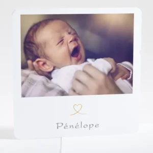 Faire-part de naissance Mon coeur en or*Faire-part Elégant Best