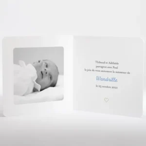Faire-part de naissance Mon petit coeur*Faire-part Elégant Best