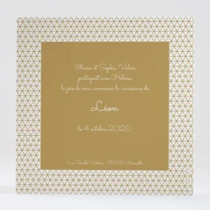 Faire-part de naissance Motif graphique photo*Faire-part Elégant Sale