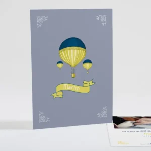 Faire-part de naissance Montgolfiere*Faire-part Elégant New