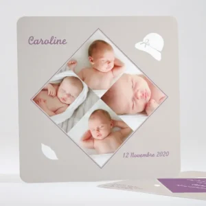 Faire-part de naissance Moustache et chapeau*Faire-part Elégant Clearance