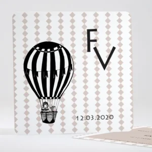Faire-part de naissance Montgolfiere simple*Faire-part Elégant Clearance