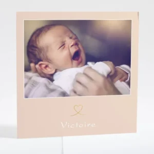 Faire-part de naissance Mon coeur en or*Faire-part Elégant Best
