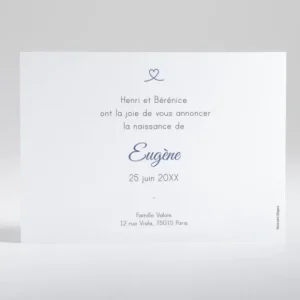 Faire-part de naissance Mon coeur en or paysage*Faire-part Elégant Online