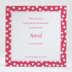 Faire-part de naissance Mon etoile*Faire-part Elégant Fashion