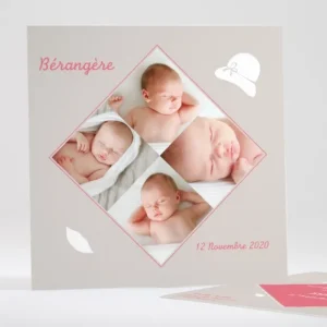 Faire-part de naissance Moustache et chapeau*Faire-part Elégant Clearance