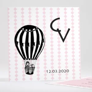 Faire-part de naissance Montgolfiere simple*Faire-part Elégant Clearance