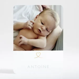 Faire-part de naissance Mon coeur en or portrait*Faire-part Elégant Best