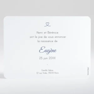 Faire-part de naissance Mon coeur en or paysage*Faire-part Elégant Online