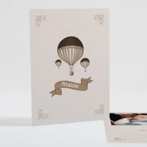 Faire-part de naissance Montgolfiere*Faire-part Elégant New