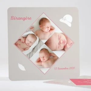 Faire-part de naissance Moustache et chapeau*Faire-part Elégant Clearance