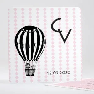 Faire-part de naissance Montgolfiere simple*Faire-part Elégant Clearance