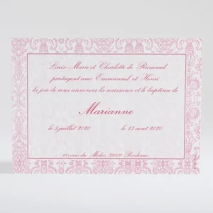 Faire-part de naissance Motif chic*Faire-part Elégant Hot
