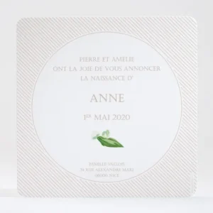 Faire-part de naissance Muguet elegance*Faire-part Elégant Clearance