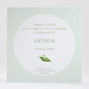 Faire-part de naissance Muguet elegance*Faire-part Elégant Clearance
