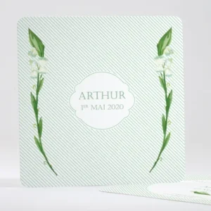 Faire-part de naissance Muguet elegance*Faire-part Elégant Clearance