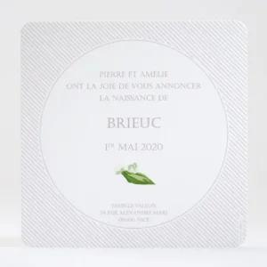 Faire-part de naissance Muguet elegance*Faire-part Elégant Clearance