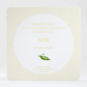 Faire-part de naissance Muguet elegance*Faire-part Elégant Clearance