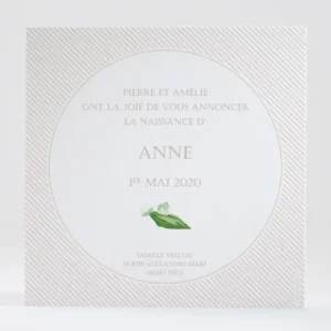 Faire-part de naissance Muguet elegance*Faire-part Elégant Clearance